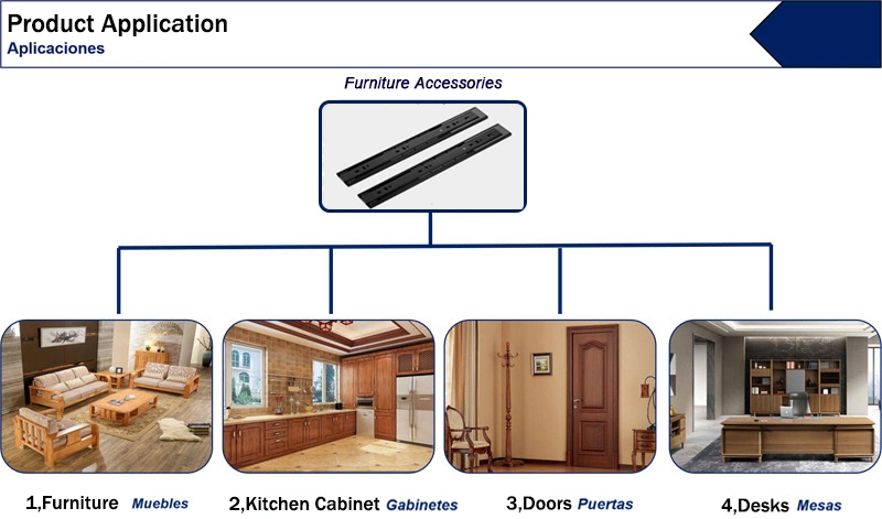 Furniture Accessories 40cm 42cm Cold Rolled Steel Telescopic Sliding Channel Drawer Slide