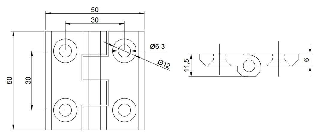 Stainless Steel 316 Marine Door Casting Hinge, Boat Door/Window Hinge